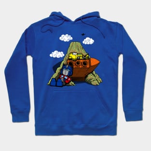 Cute Heroic Robots 80's Retro Cartoon Hoodie